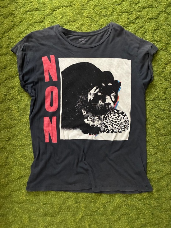 All Saints Tops - All Saints 'NON' Roll Sleeve Tshirt